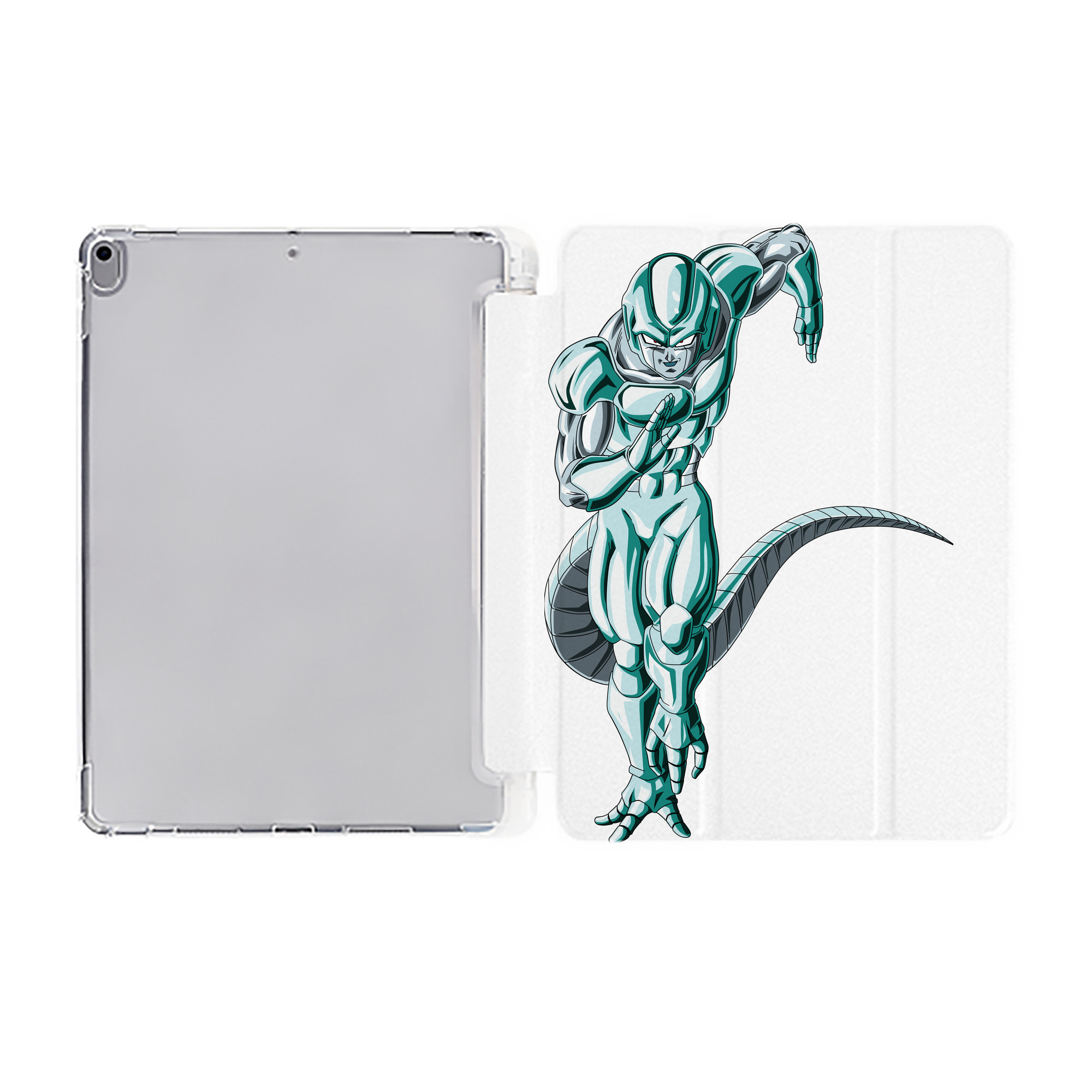 （画像用） ドラゴンボール フリーザ DRAGON BALL Frieza IPad ケース ペン収納付き 三つ折りスタンド PUレザー×シリコン 対応機種9.5/10.5/10.9インチ